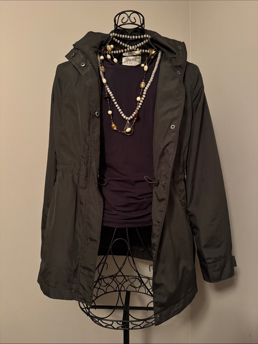 a new day Women’s Dark Green Hooded Trench Coat